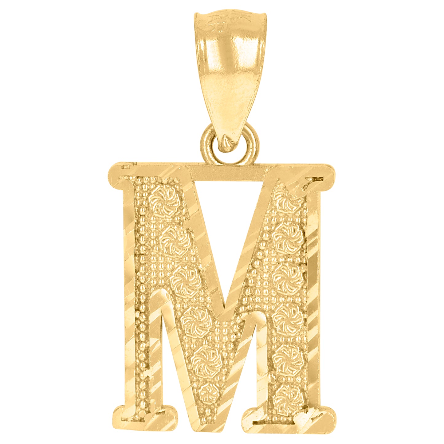 10K Yellow Gold Unisex Initial Alphabet Charm Pendant