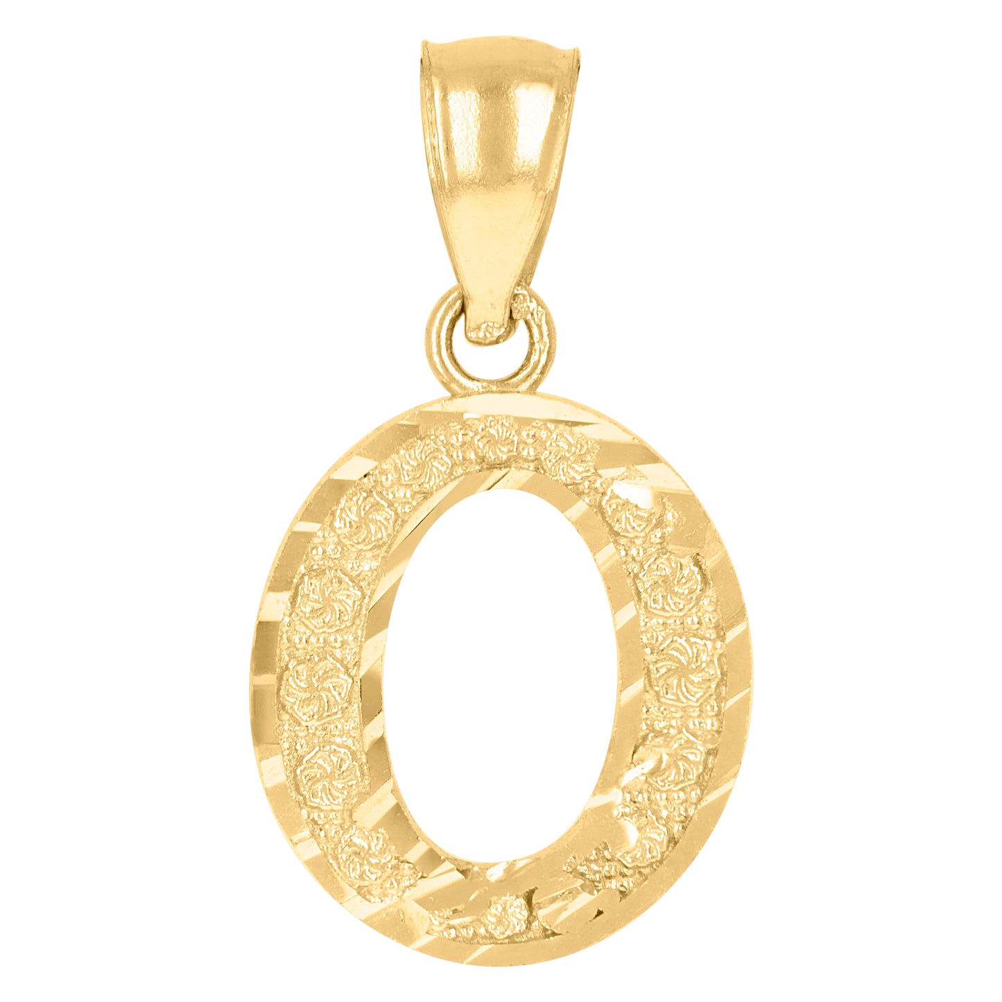 10K Yellow Gold Unisex Initial Alphabet Charm Pendant
