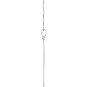 14K White Gold Round 1Mm G-H I1 Natural Diamond Accented Double Arrow Necklace, Length: 18 In