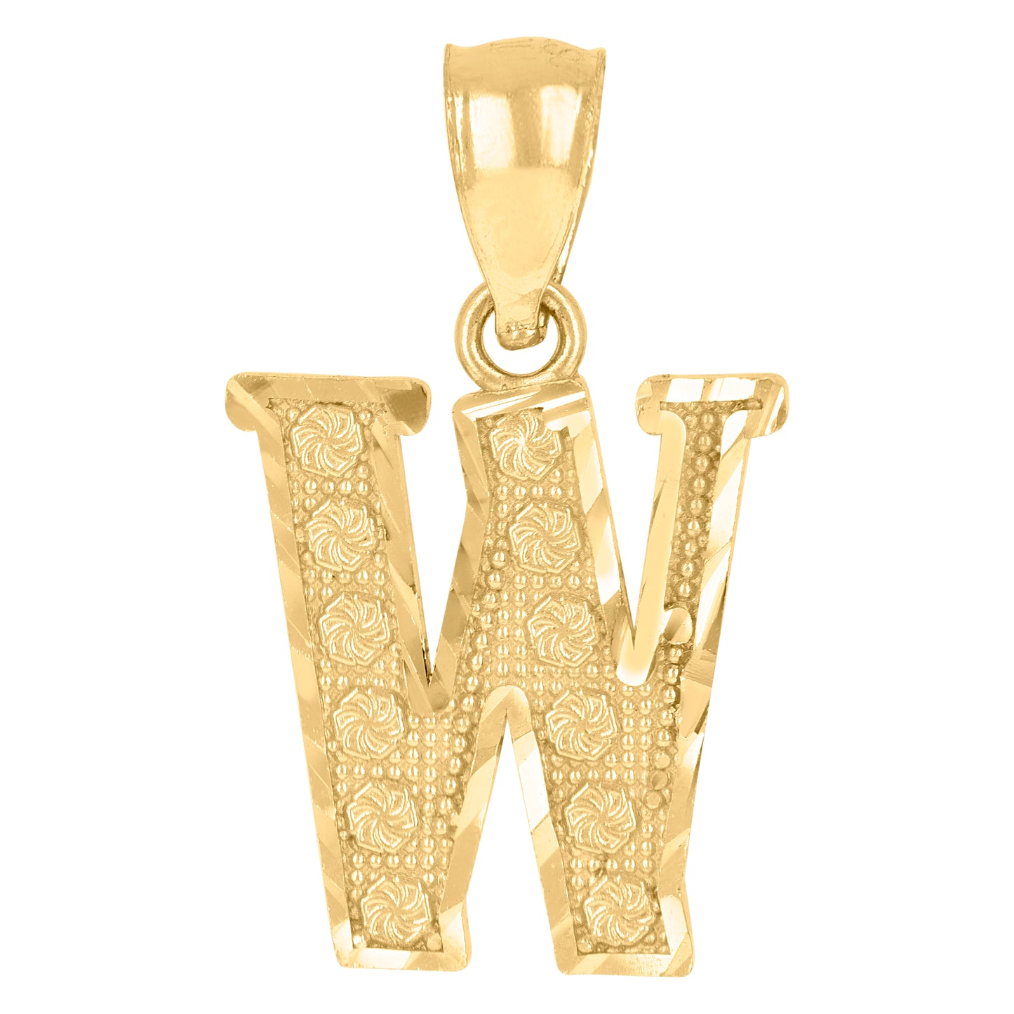 10K Yellow Gold Unisex Initial Alphabet Charm Pendant
