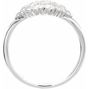 14K White Gold Natural Diamond Round 2.5 Mm Natural Diamond Polished 1/2 Ctw Natural Diamond Cluster Ring Size 7