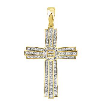 10K Yellow Gold  2.00 Cttw Diamond Cross