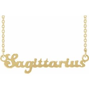 14K Yellow Gold Sagittarius 30.96 X 7.3 Mm 18 In Polished Sagittarius Necklace