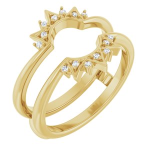14K Yellow Gold Round 1 Mm .05 Ctw Natural Diamond Ring Guard Size 7
