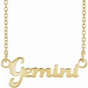 14K Yellow Gold Gemini 21.74 X 7.97 Mm 18 In Polished Gemini Necklace