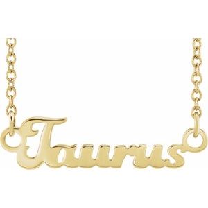 14K Yellow Gold Taurus 20.34 X 5.35 Mm 18 In Polished Taurus Necklace
