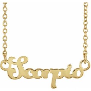 14K Yellow Gold Scorpio 20.6 X 7.64 Mm 18 In Polished Scorpio Necklace