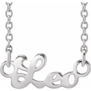 Sterling Silver Leo 13.15 X 5.23 Mm 18 In Polished Leo Necklace