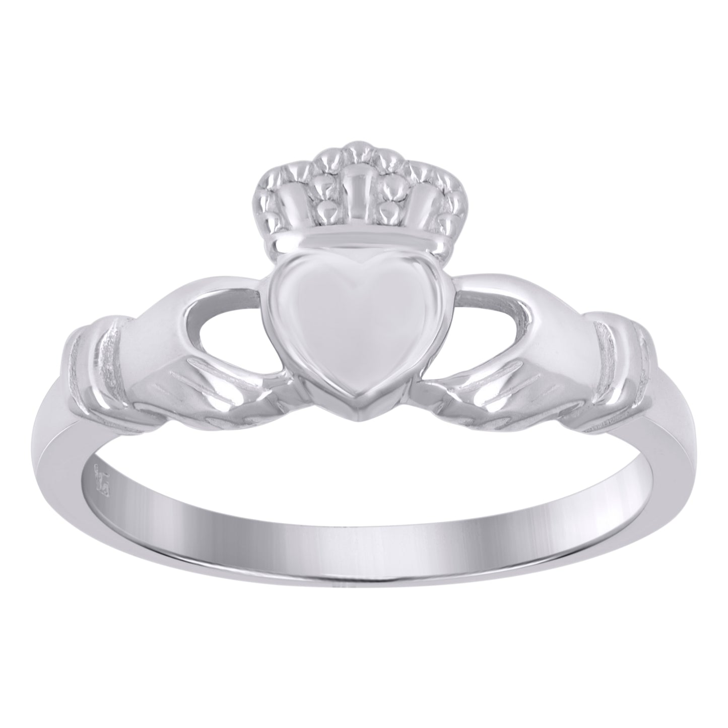 Sterling Silver Women's Heart Claddagh Bridal Anniversary Wedding Engagement Band Ring Size 6 To 9