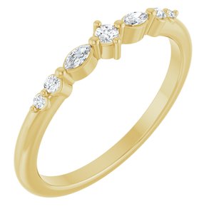 14K Yellow Gold Natural Diamond Round 2 Mm Natural Diamond Polished 1/8 Ctw Natural Diamond Stackable Ring Size 7