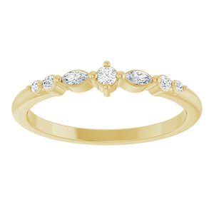 14K Yellow Gold Natural Diamond Round 2 Mm Natural Diamond Polished 1/8 Ctw Natural Diamond Stackable Ring Size 7
