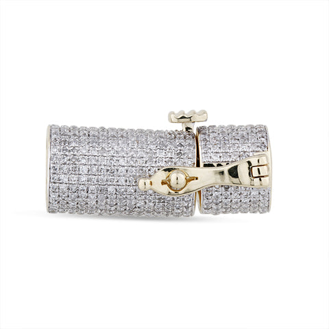 10K Yellow Gold 0.99- 1.04  Cttw Diamond "Lock" Charm