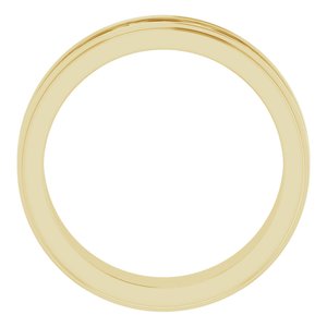 18k Yellow Or White Or Rose Gold Stepped-Edge Sculptural Flat Band
