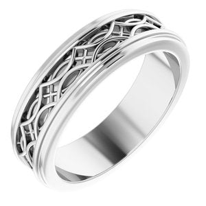 Sterling Silver Stepped-Edge Sculptural Flat Band