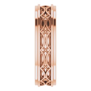 18k Yellow Or White Or Rose Gold Stepped-Edge Sculptural Flat Band
