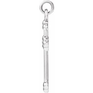 14K White Gold 12 X 7.8 Mm Polished Cross Pendant
