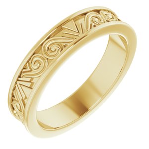 14K Yellow Gold 4.41 Mm Polished Sculptural Band Size 7