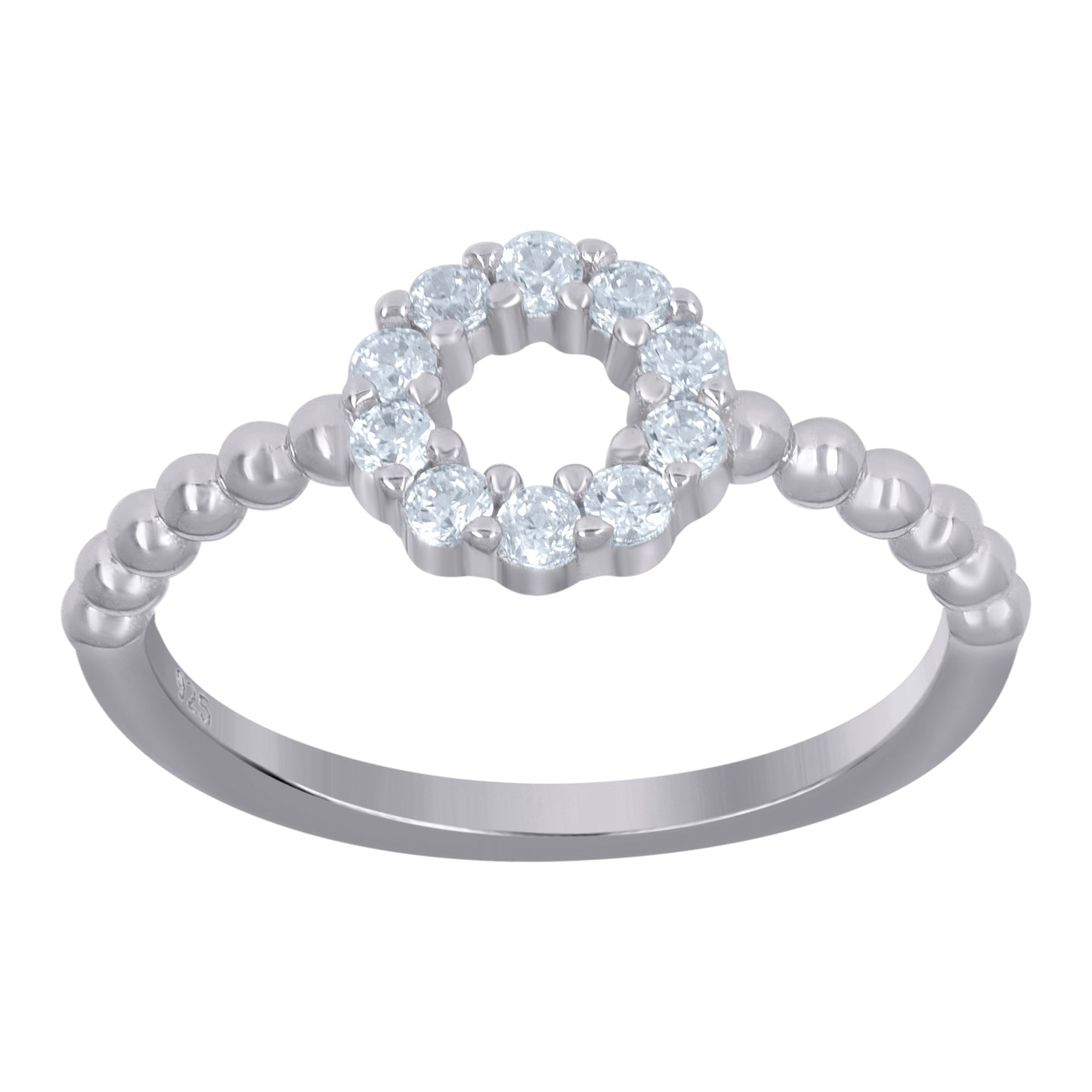 Sterling Silver Womens Cubic-Zirconia Fashion Bridal Anniversary Wedding Engagement Band Ring Size 6 To 9