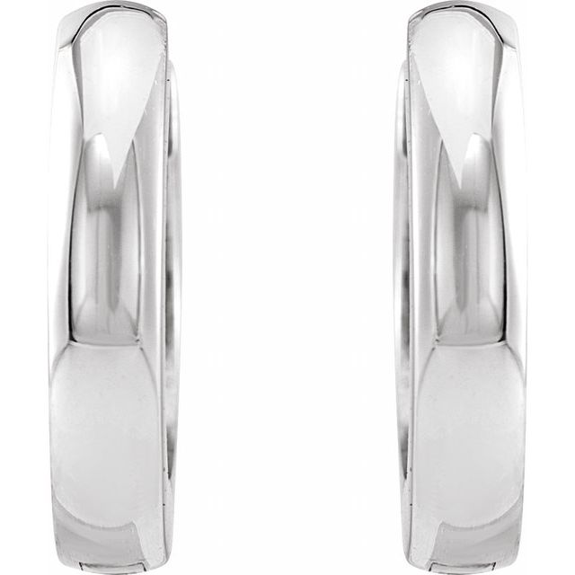 Platinum 12 Mm 2.25 Mm Pair Hinged Polished Hinged Hoop Earrings