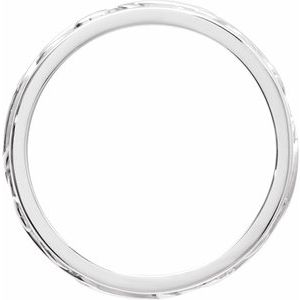 14K White Gold 4 Mm Polished Floral Band Size 7