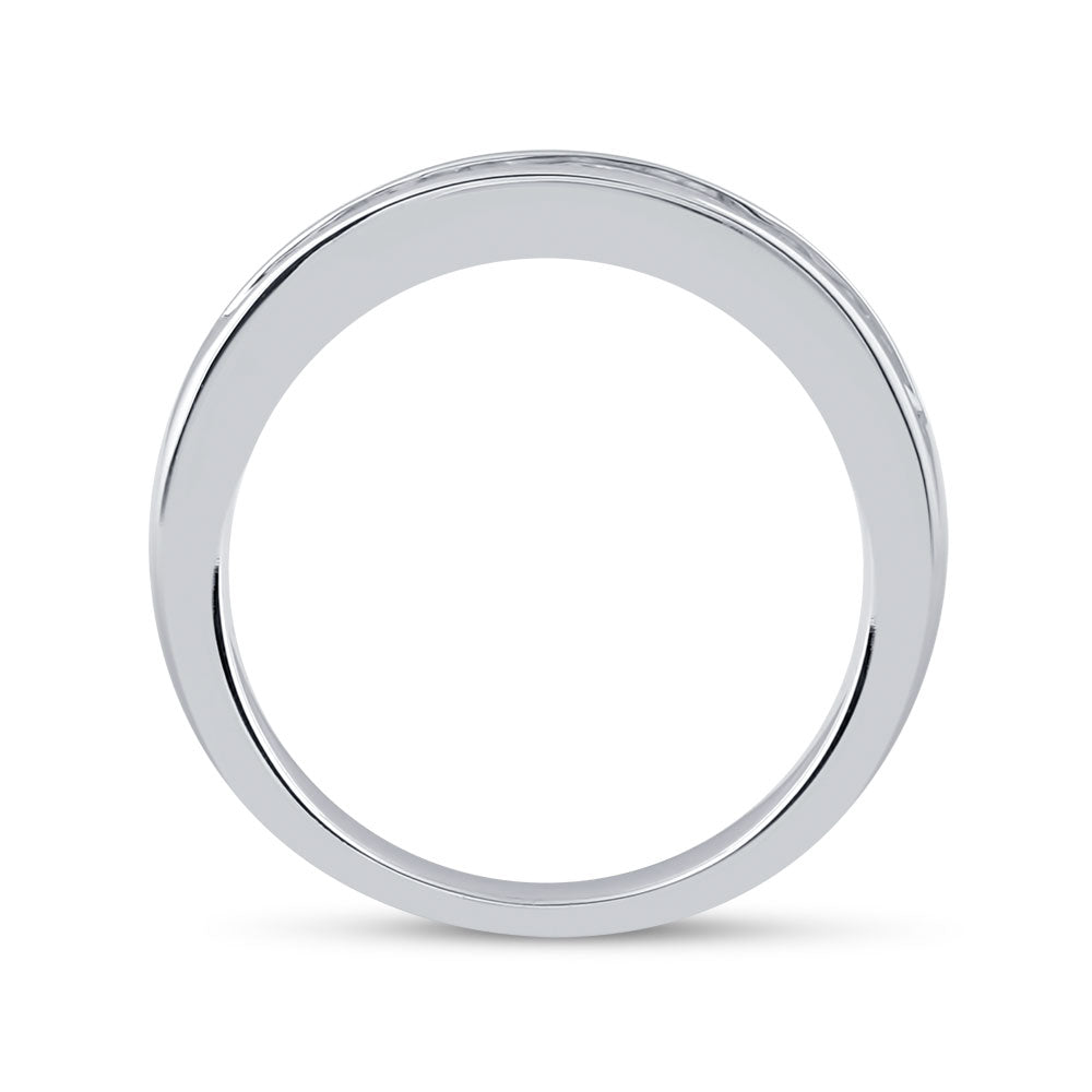 14K Yellow Or White Gold  Womens Princess Diamond Wedding Single Row Band 1/2 Cttw, Womens Size: 5-10