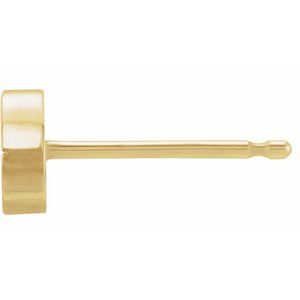 14K Yellow Gold 4.9 Mm Each Friction Backs .37 In Polished Geometric Earring