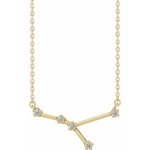 14K Yellow Or White Gold Round 1.8 Mm I1, G-H 16-18 In Polished 1/8 Ctw Natural Diamond Cancer Necklace