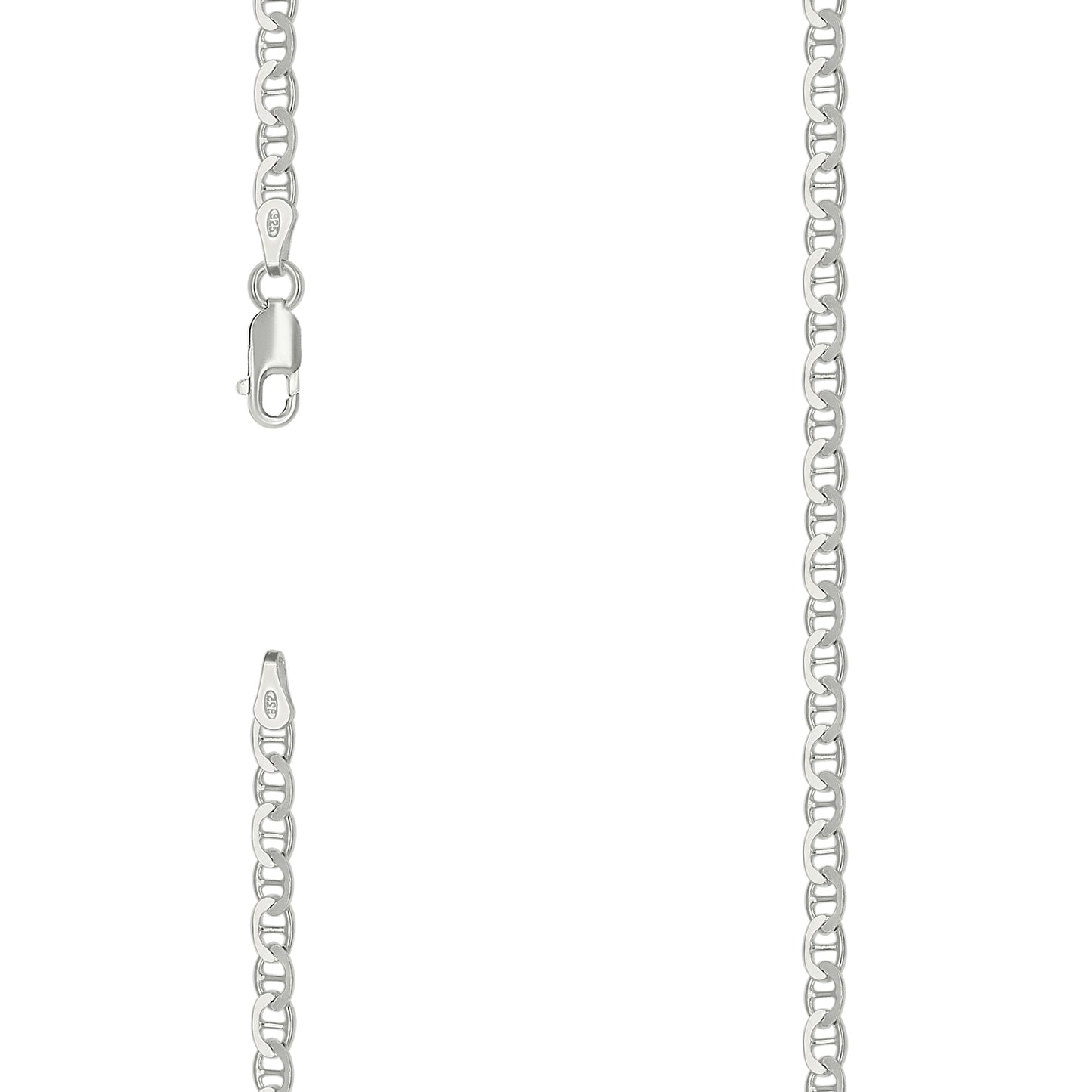 Sterling Silver Solid Classic Mariner Chain Silver