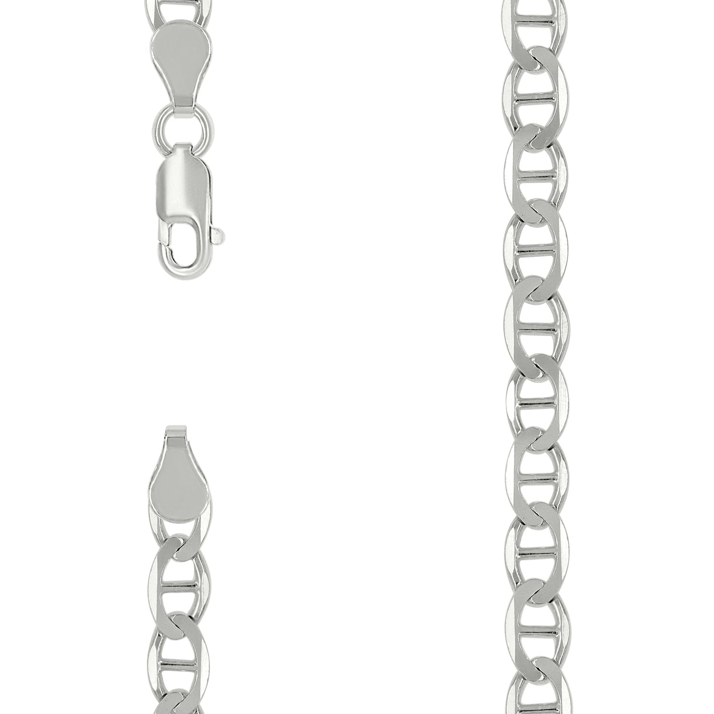 Sterling Silver Solid Classic Mariner Chain Silver