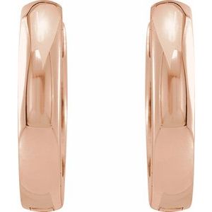 14K Rose Gold Pair Hinged Hoop Earrings, Length: 12 Mm, Thickness: 2.25 Mm
