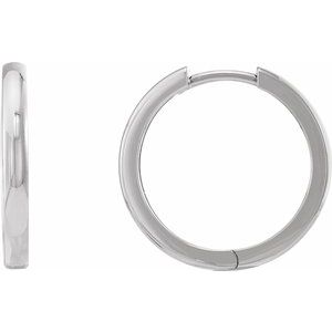Sterling Silver Pair Hinged Hoop Earrings, Length: 20 Mm, Thickness: 2.39 Mm