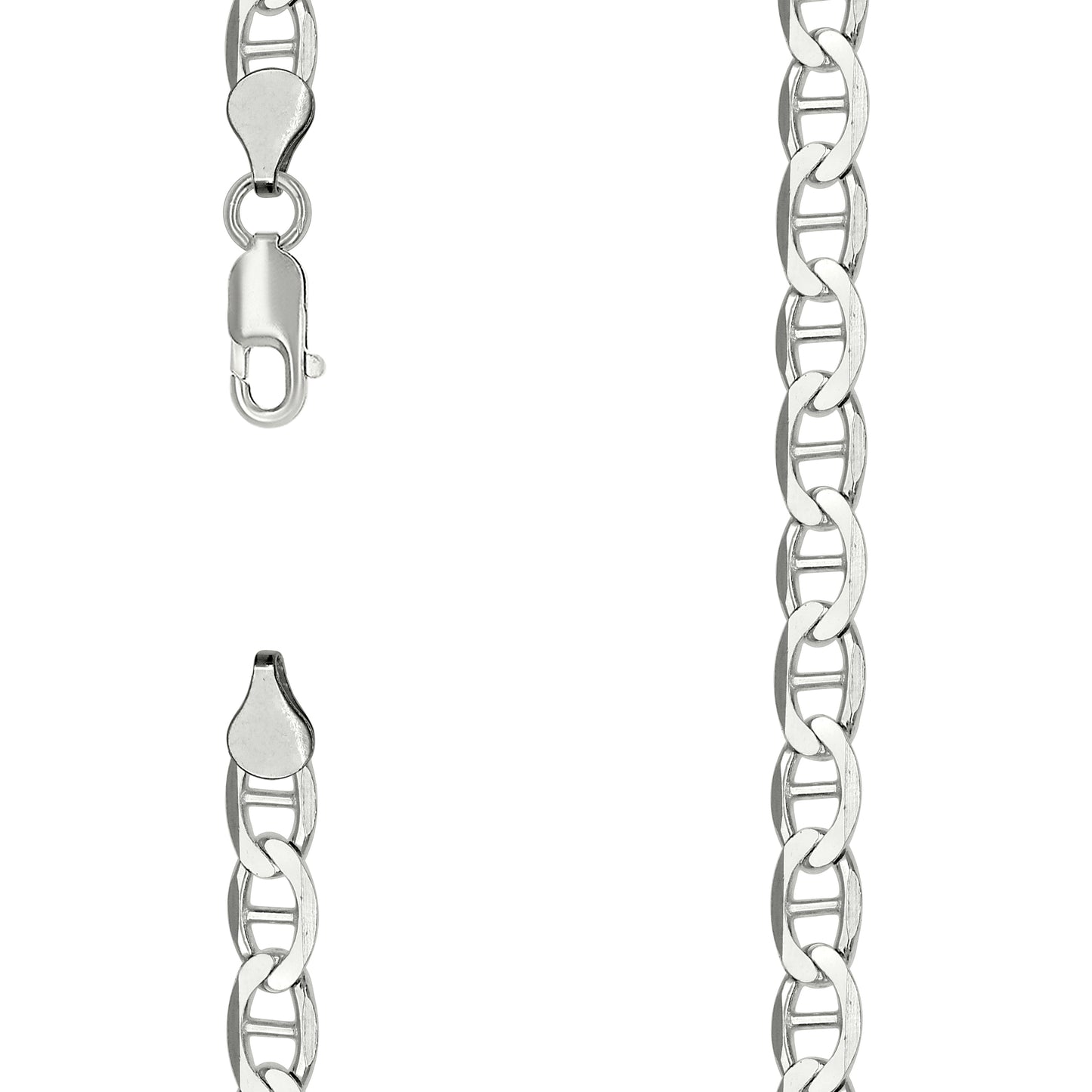 Sterling Silver Solid Classic Mariner Chain Silver