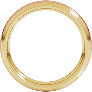 14K Yellow Or White Or Rose Gold Stepped Beveled-Edge Inlay Comfort-Fit Half Round Band