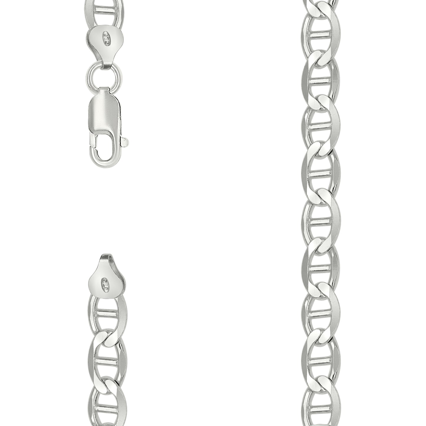 Sterling Silver Solid Classic Mariner Chain Silver