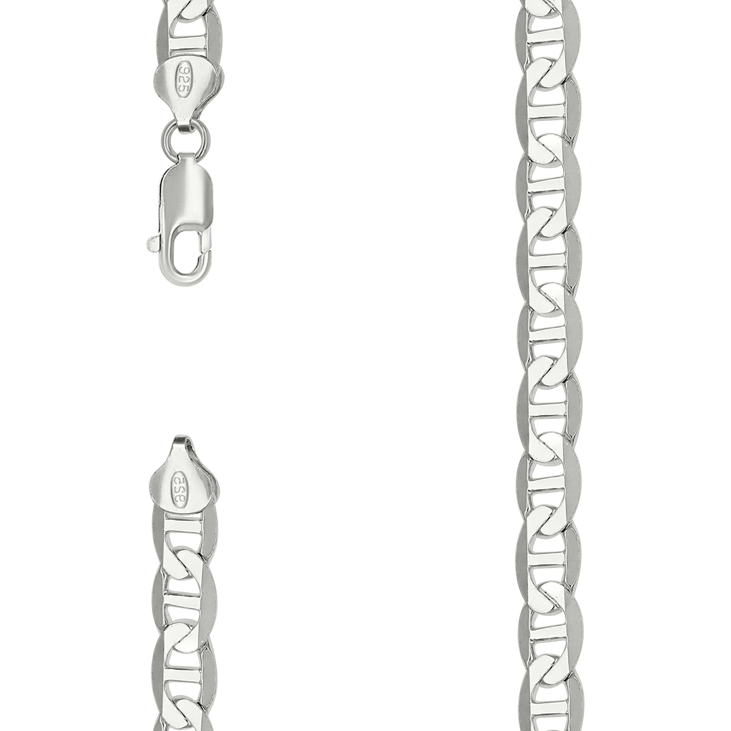 Sterling Silver Solid Classic Mariner Bracelet