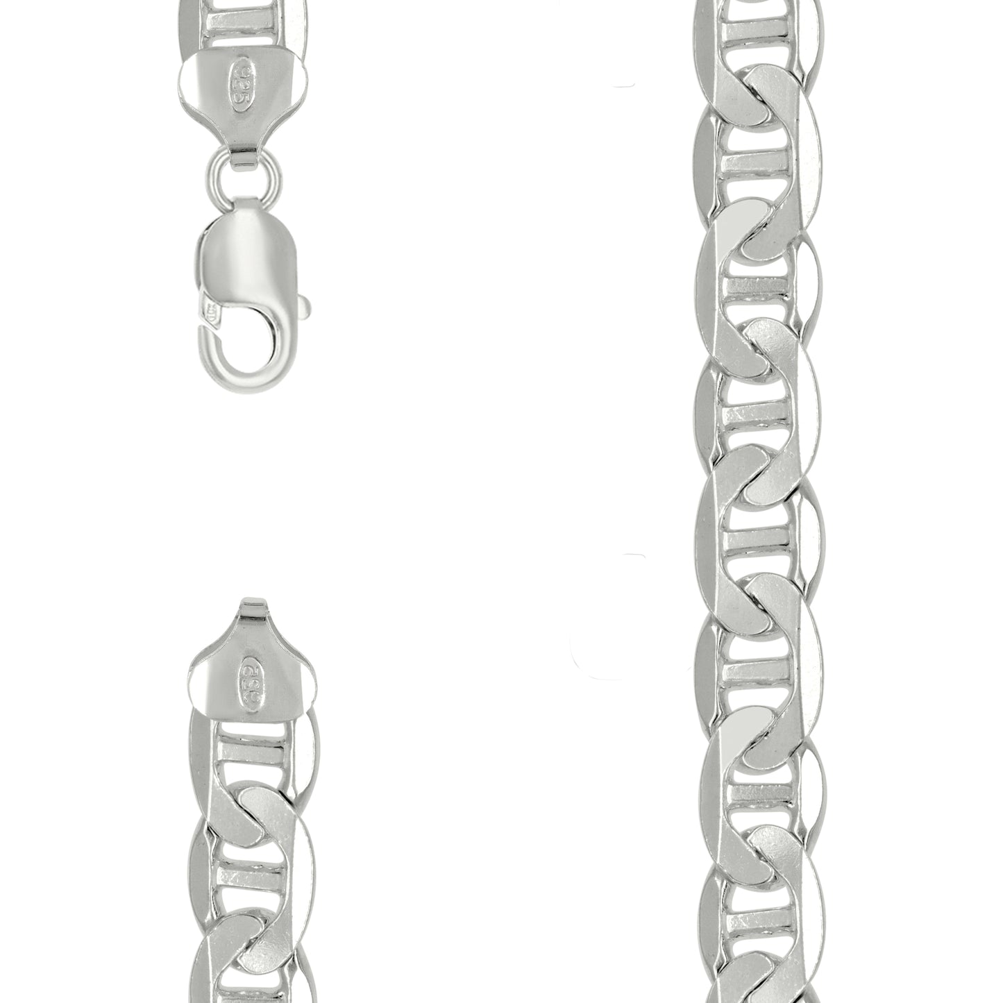 Sterling Silver Solid Classic Mariner Chain Silver