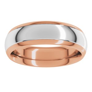 14K Yellow Or White Or Rose Gold Stepped Beveled-Edge Inlay Comfort-Fit Half Round Band