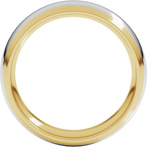 14K Yellow Or White Or Rose Gold Stepped Beveled-Edge Inlay Comfort-Fit Half Round Band