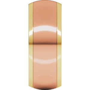 14K Yellow Or White Or Rose Gold Stepped Beveled-Edge Inlay Comfort-Fit Half Round Band