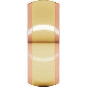 14K Yellow Or White Or Rose Gold Stepped Beveled-Edge Inlay Comfort-Fit Half Round Band