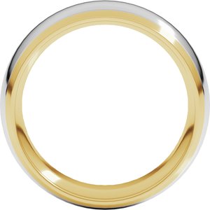 14K Yellow Or White Or Rose Gold Stepped Beveled-Edge Inlay Comfort-Fit Half Round Band