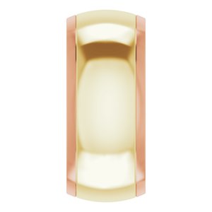 14K Yellow Or White Or Rose Gold Stepped Beveled-Edge Inlay Comfort-Fit Half Round Band