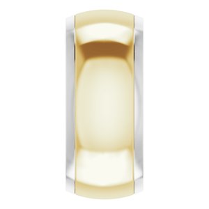 14K Yellow Or White Or Rose Gold Stepped Beveled-Edge Inlay Comfort-Fit Half Round Band