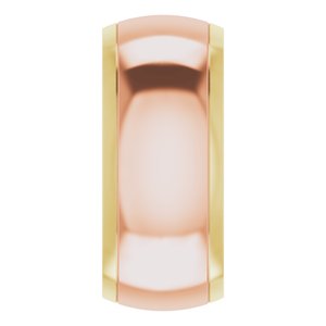 14K Yellow Or White Or Rose Gold Stepped Beveled-Edge Inlay Comfort-Fit Half Round Band