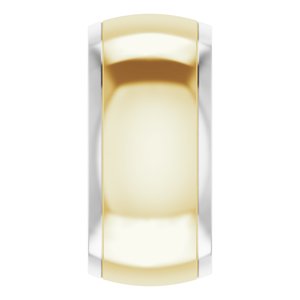 14K Yellow Or White Or Rose Gold Stepped Beveled-Edge Inlay Comfort-Fit Half Round Band
