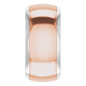 14K Yellow Or White Or Rose Gold Stepped Beveled-Edge Inlay Comfort-Fit Half Round Band