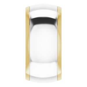 14K Yellow Or White Or Rose Gold Stepped Beveled-Edge Inlay Comfort-Fit Half Round Band