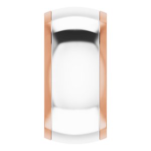 14K Yellow Or White Or Rose Gold Stepped Beveled-Edge Inlay Comfort-Fit Half Round Band