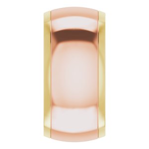 14K Yellow Or White Or Rose Gold Stepped Beveled-Edge Inlay Comfort-Fit Half Round Band