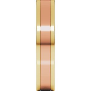14K Yellow Or White Or Rose Gold Stepped-Edge Inlay Flat Band